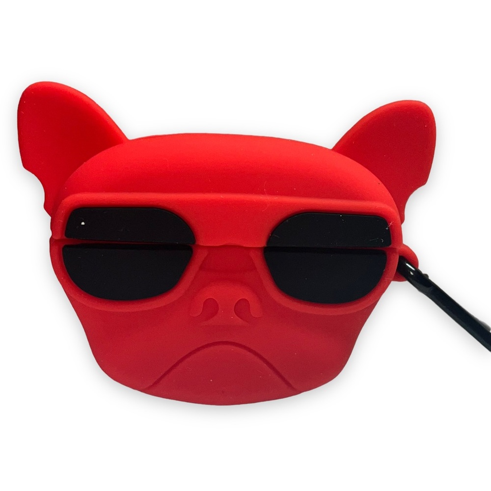 NEW Red Frenchie Dog Style AirPods Pro Case Dog Shades Protective Silicone Case